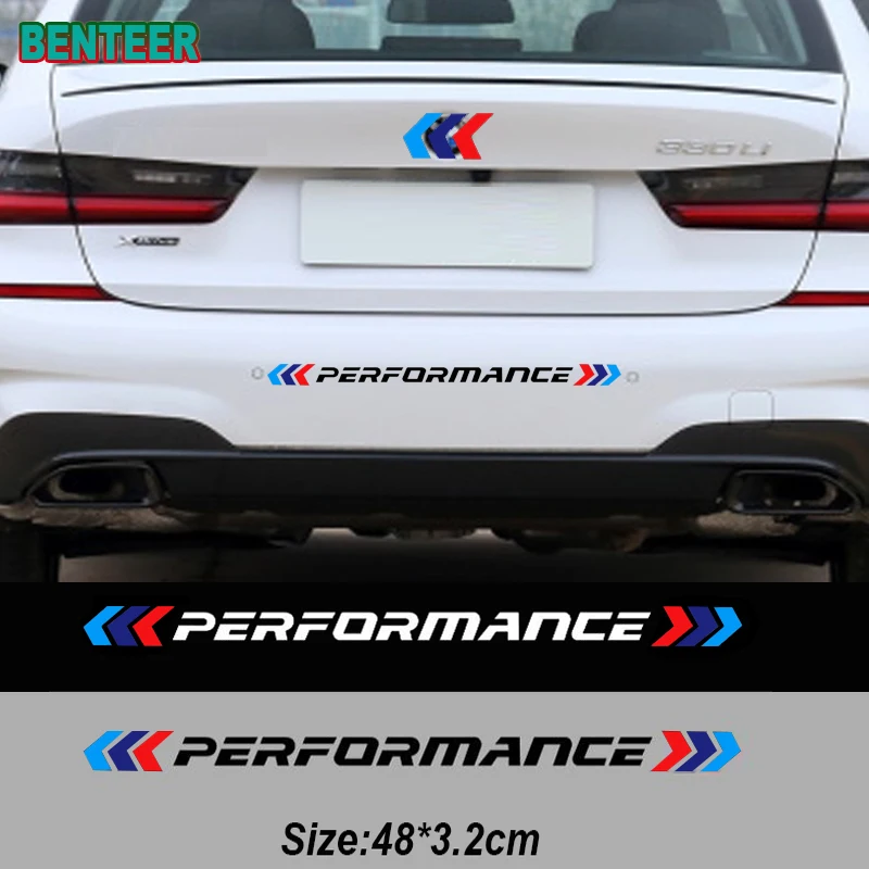 Carbon Fiber Power Performance M car Rear Bumper Sticker for BMW E34 E36 E60 E90 E46 E39 E70 F10 F20 F30 X5 X6,101CM