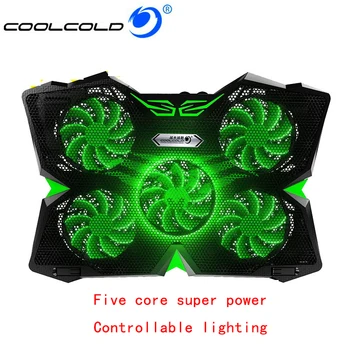 

COOLCOLD Laptop Cooler Ultra Quiet Notebook Stand 5 LED Fans 2 USB Port Laptop Cooling Pad For macbook air/pro 12-17 inch Laptop