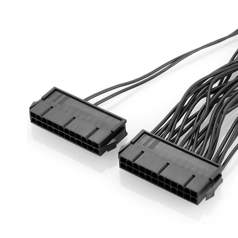 ATX Mining 30cm 24 Pin Dual PSU Power Supply Extension Cable for Computer Adaptor Cable Connector for Miner Mining 24Pin 20+4pin