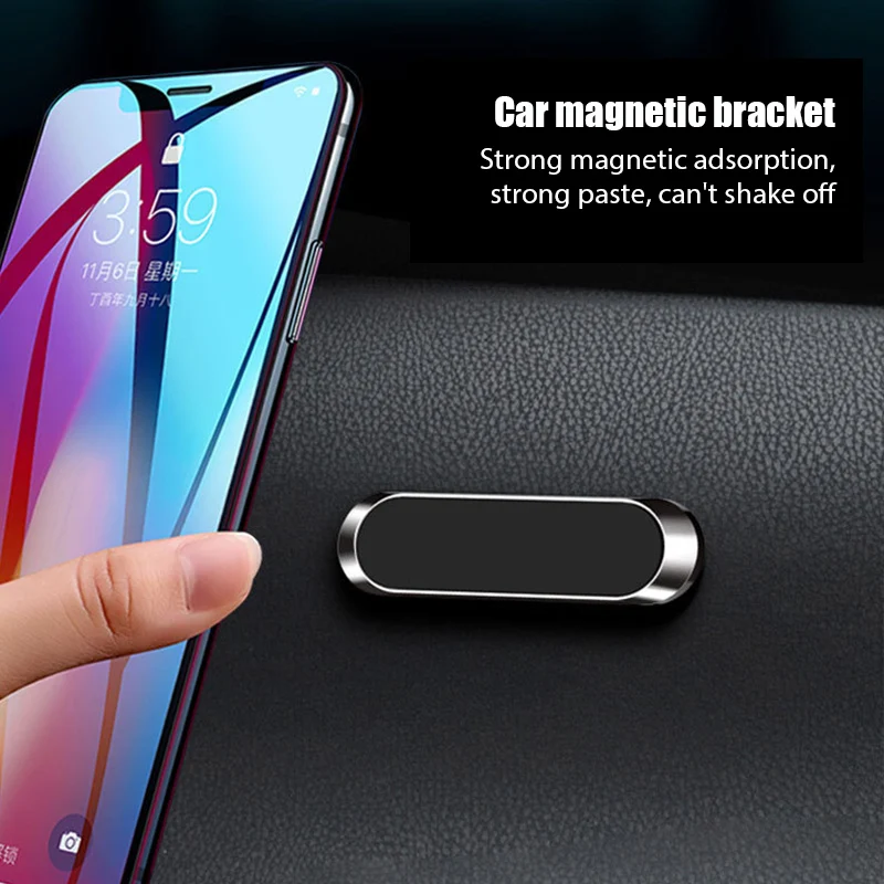 mobile holder for wall Strip Type Magnetic Phone Holder in Car Strong Magnetism Phone Rack Car Magnetic Holder Auto Suit to iPhone 12 Pro Max Xiaomi wooden phone holder