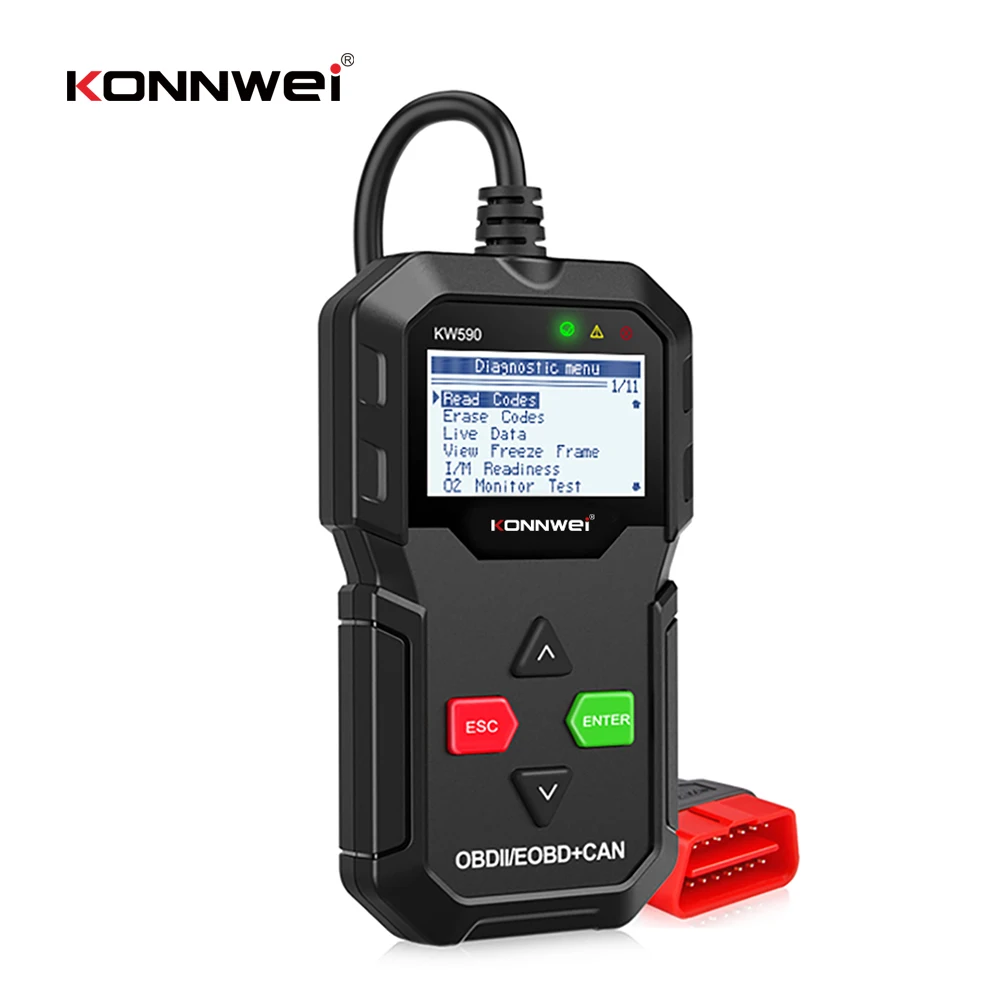 

2020 OBD Diagnostic Tool KONNWEI KW590 Car Code Reader automotive OBD2 Scanner Support Multi-Brands Cars&languages Free Shipping