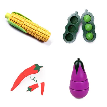

Wooden Children Kitchen Pretend Play Toys Cutting Vegetable Food Miniature Play Do House Education Toy Gift for Girl Kid