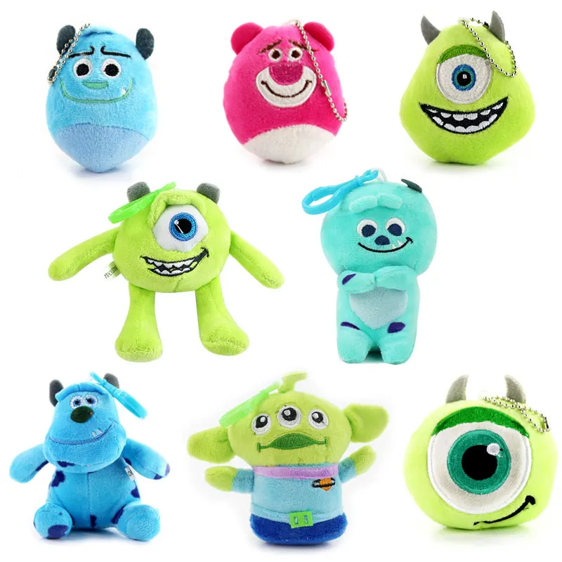 8-12 см James P Sullivan Mike Wazowski Mr Q Mike One eye Sulley Alien Pink Bear Плюшевые игрушки, брелок, Мультяшные подвески, подарок для ребенка