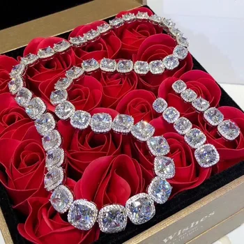 

2019 fashion S925 sterling silver with imported high carbon drill chain body banquet party best accessories