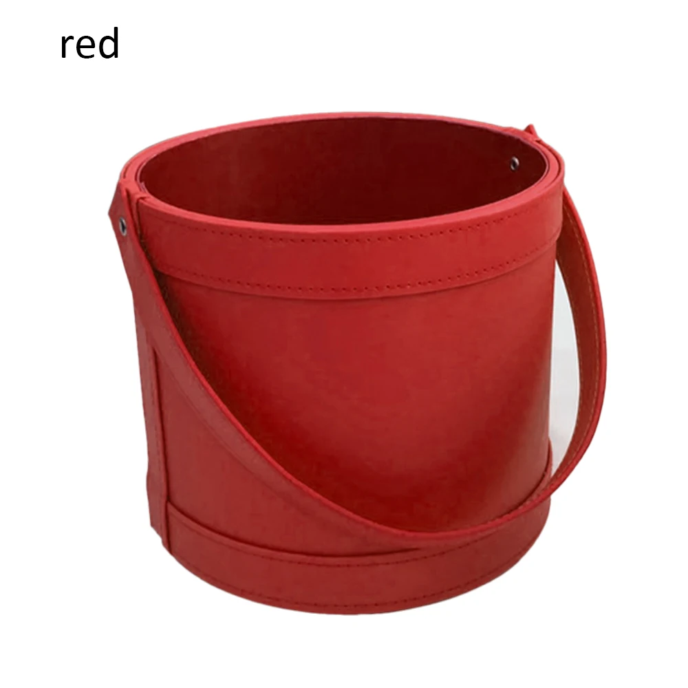 red Круглая коробка Цветок ведро с крышкой Подарочная коробка Упаковка Свадебная коробка для хранения Домашний Декоративный букет держатель цветок круглая коробка - Цвет: red
