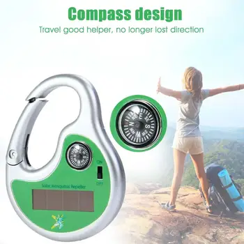 

Outdoor Portable Electronic Mosquito Repeller Hook Type Pest Repeller Solar Ultrasonic Mosquito Insect Killer with Compass