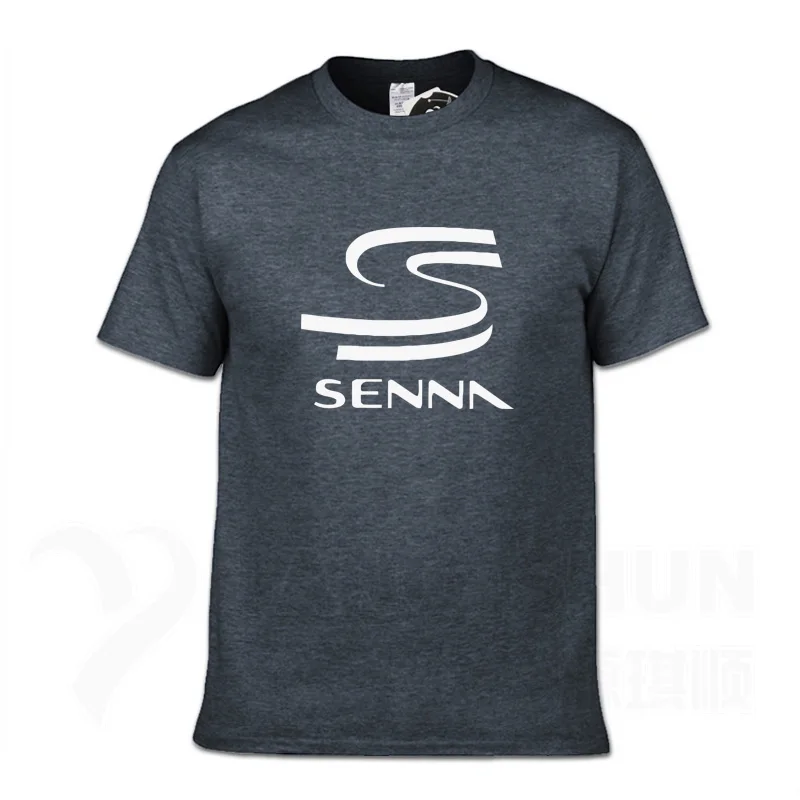 Мужская футболка HERO F1 AYRTON SENNA, мужские футболки, мужская хлопковая футболка с коротким рукавом, Мужская Футболка, большой размер, Camiseta Hombre - Цвет: Dark gray 1