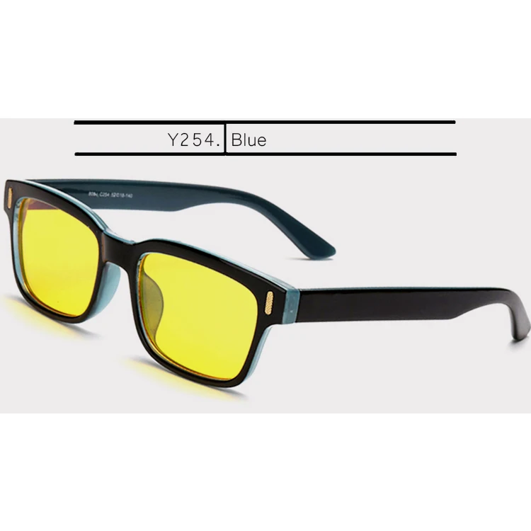 Blue-Yellow IVSTA, без логотипа V, игровые очки, синий светильник, блокирующие очки для компьютера, поляризованные солнцезащитные очки для мужчин и женщин, квадратные, прямоугольные - Цвет оправы: Blue-Yellow