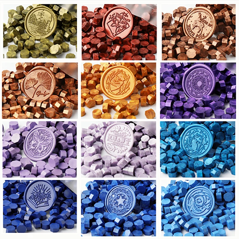 Retro Octagon Sealing Wax Beads 100pcs Wax Seal Stamp Beaded For Wedding Vintage Craft Decor Card Making Tools