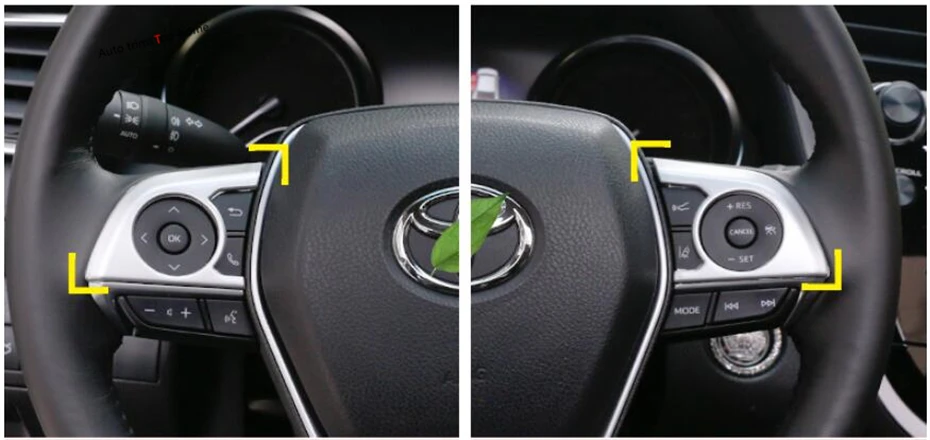 Yimaautotrim накладка на руль 3 шт. подходит для Toyota Camry- матовый красный/карбоновый вид накладки на интерьер