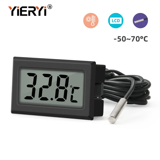 Yieryi Digital Thermometer Hygrometer Mini Black Wired/Wireless Electronic  Thermostat for Aquarium Pet Boxes Houses Gardens - AliExpress