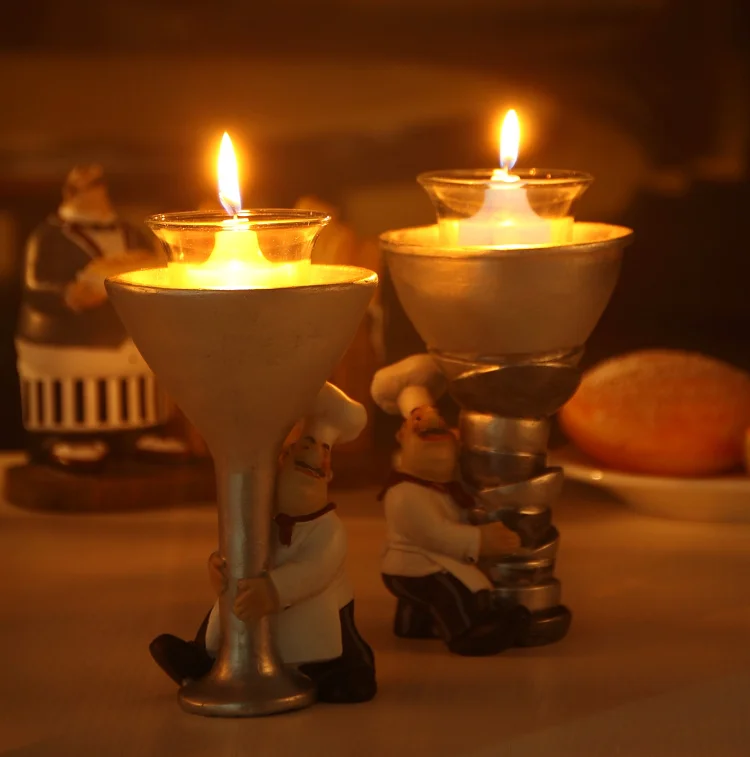 Милая статуя кулинарии Подсвечник крафтовое Украшение Аксессуары декор для