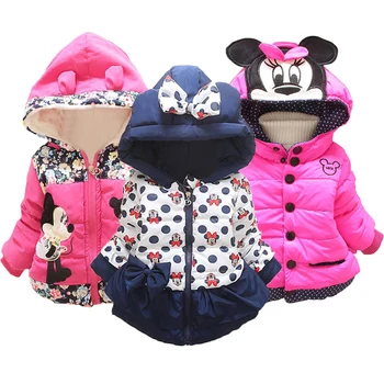 

Mickey Minnie Girls Hoodies Winter Warm Jacket For Baby Girls Many Style Girls Coat 1-4 Years Kids Outerwear Children Clothing