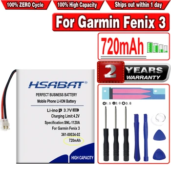 

HSABAT 720mAh 361-00034-02 Battery For Garmin Fenix 3,Fenix 3 HR Fenix3 GPS sports watch