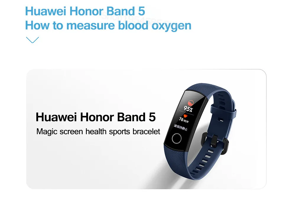 Умный Браслет huawei Honor Band 5, Amoled, цветной, 0,95 дюйма, тачпад, для плавания, для обнаружения пульса, сна, сна, обнаружения кислорода