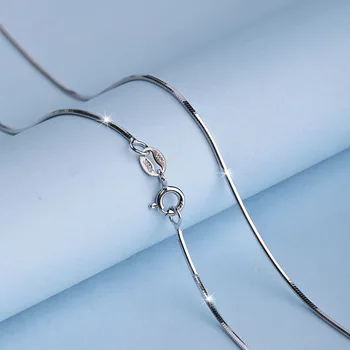 

925 Silver Thin Snake Box Link Rolo Chains 40cm 45cm with Lobster Clasps for Pendant Necklace DIY Jewelry Making Findings