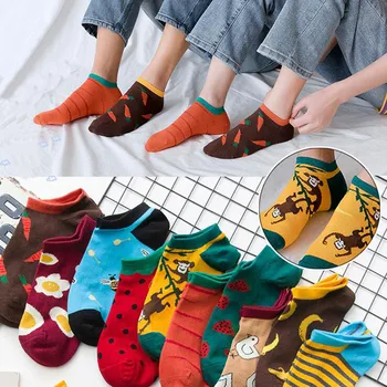

Women's printed socks cotton autumn and winter warm thick cartoon printed casual comfortable soft breathable socks носки 50*