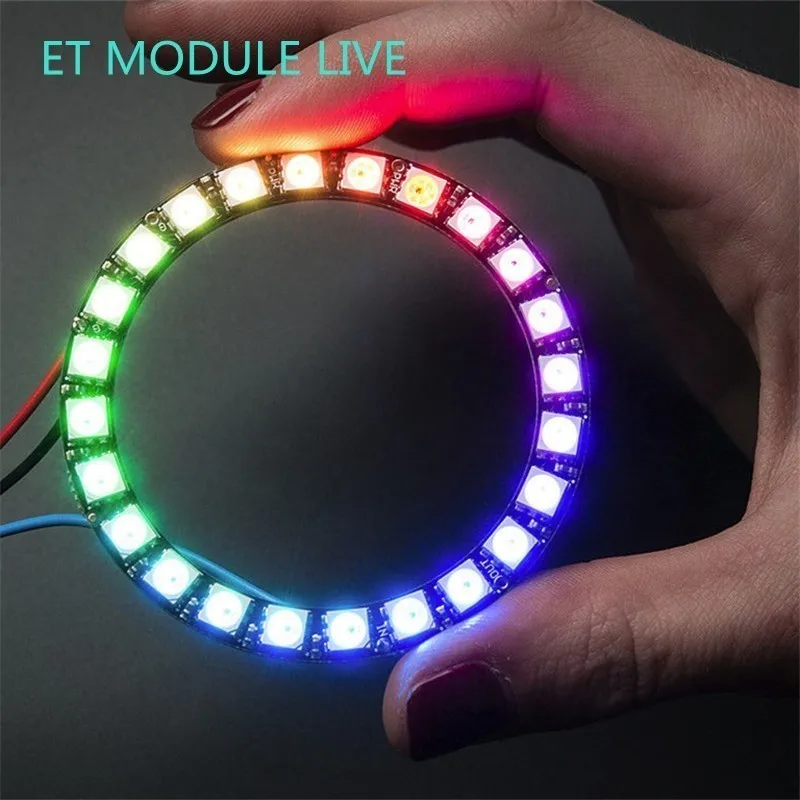 TZT RGB светодиодный кольцевой 1 бит 8 бит 12 бит 16 бит 24 бит WS2812 5050 RGB светодиодный+ встроенный драйвер RGB светодиодный модуль контроллера для Arduinos