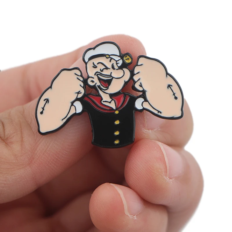 P3931 Dongmanli аниме ювелирные изделия Popeye металлическая Глянцевая булавки и броши для нагрудных значки на рюкзак сумки значок забавные подарки