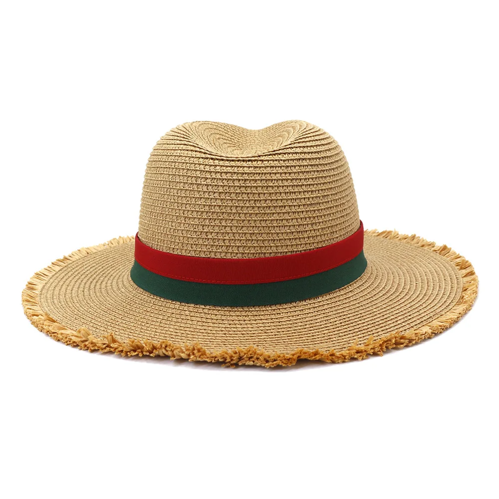 VETCS Cappello Estivo Da Uomo Panama Fedora In Paglia Da Sole Cappello Da Esterno A Tesa Larga Da Spiaggia Pork Pie Con Fettuccia Cintura Brown Belt L 119840907