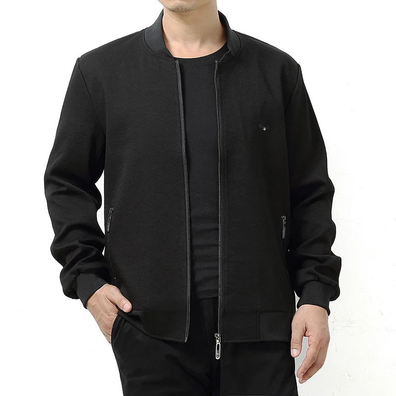 1826 Black Новая Осенняя мужская куртка большого размера 5XL 6XL 7XL однотонная повседневная мужская куртка с длинными рукавами Свободная темно-синяя черная 120 кг 130 кг 140 кг - Цвет: 1826 Black