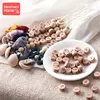 8Pc Baby Teether Wooden Letter Bead Square Round Letter Alphabet Bead For DIY Pacifier Chain Bracelet Personalized Baby Product 6