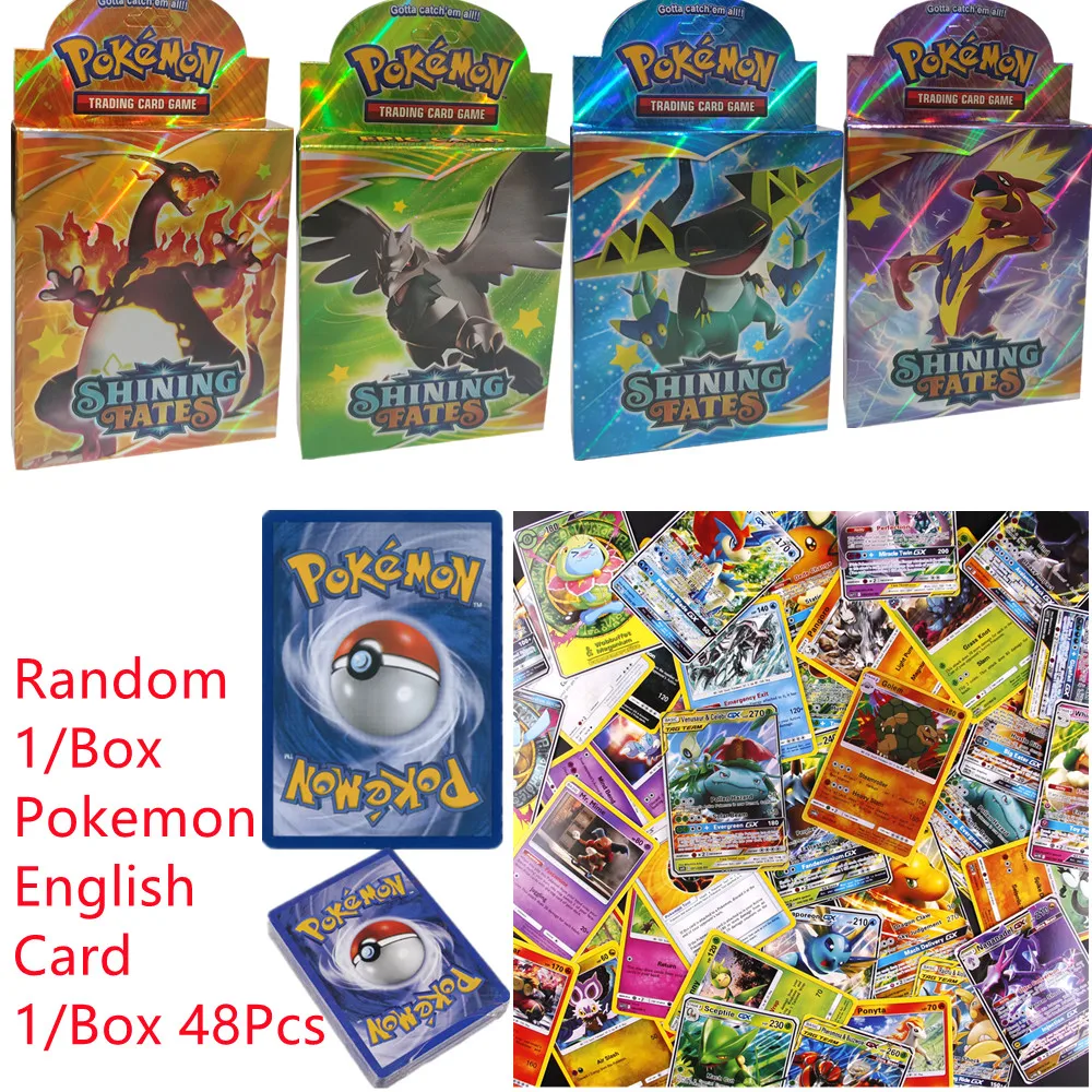 POKEMON English Random 48 Pcs/1Box VMAX Card Shining Fates Ptcg Battle  Collectie Kaart Doos Kinderen Speelgoed Anime Game Toys|Game Collection  Cards| - AliExpress