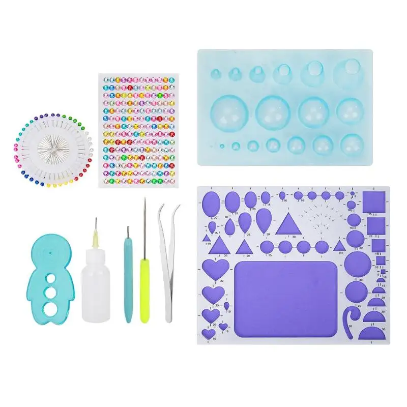 B DIY Scrapbooking Quilling Paper Tools Set Wave Shaper Cone Winding Paper Tray Climper Needle Tweezer Pen Mould Kit - Цвет: B