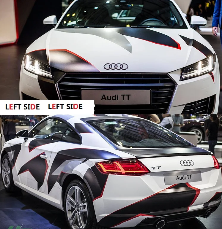 LEFT SIDE Custermization Car Ccamouflage Mmodified Car Stickers Pull Flowers Personality Vehicle Sticker Waterproof Accessories