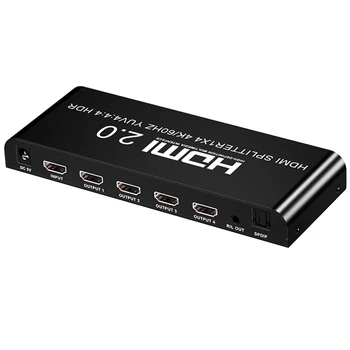 

Converter Home Theater HDCP2.2 Plug And Play 4K 60Hz HDMI Splitter 1 In 4 Out Portable Office Switcher Video Support 3D 1080P
