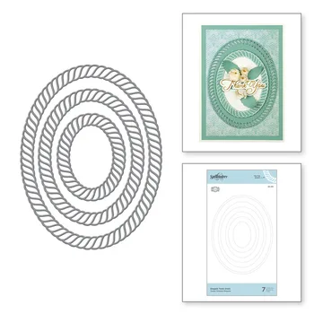 

2020Metal cutting dies Elegant Twist oval Etched mold Scrapbook paper craft knife mould blade punch stencils die