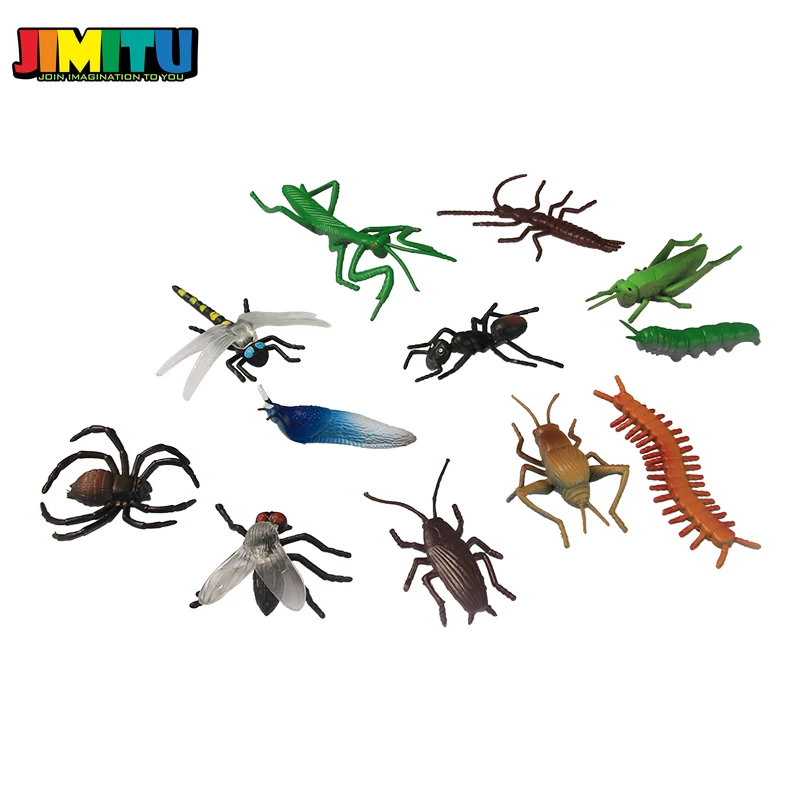 12 шт. модель животного насекомых фигурка Стрекоза Жук паук муравей Кузнечик Mantis таракан крикет Горячая игрушка набор для детей