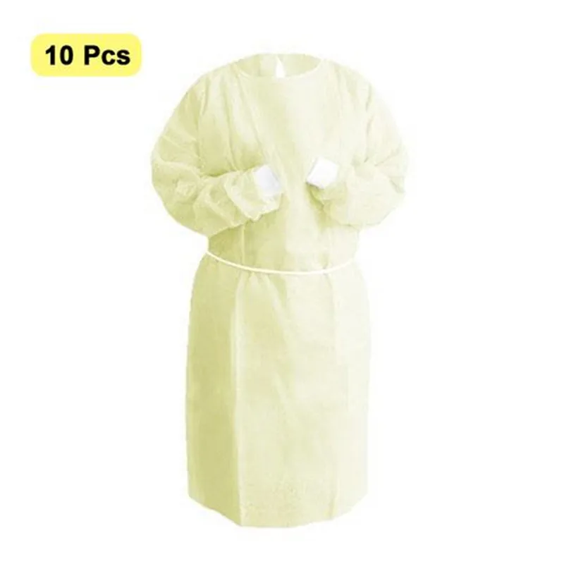 

10 Pcs Disposable Isolation Gowns, Anti-Fog dust Personal Protective Equipment for Outdoor Riding, Elastic Cuffs, Flexible