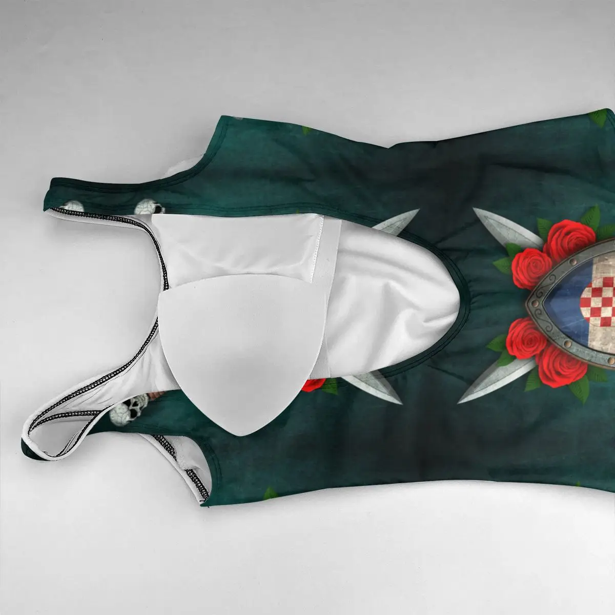 Croatian Flag On A Worn Shield And Crossed sexy Bikinis Women Swimsuit Low Waist elastic Women training bathing suit SwimSuit M3