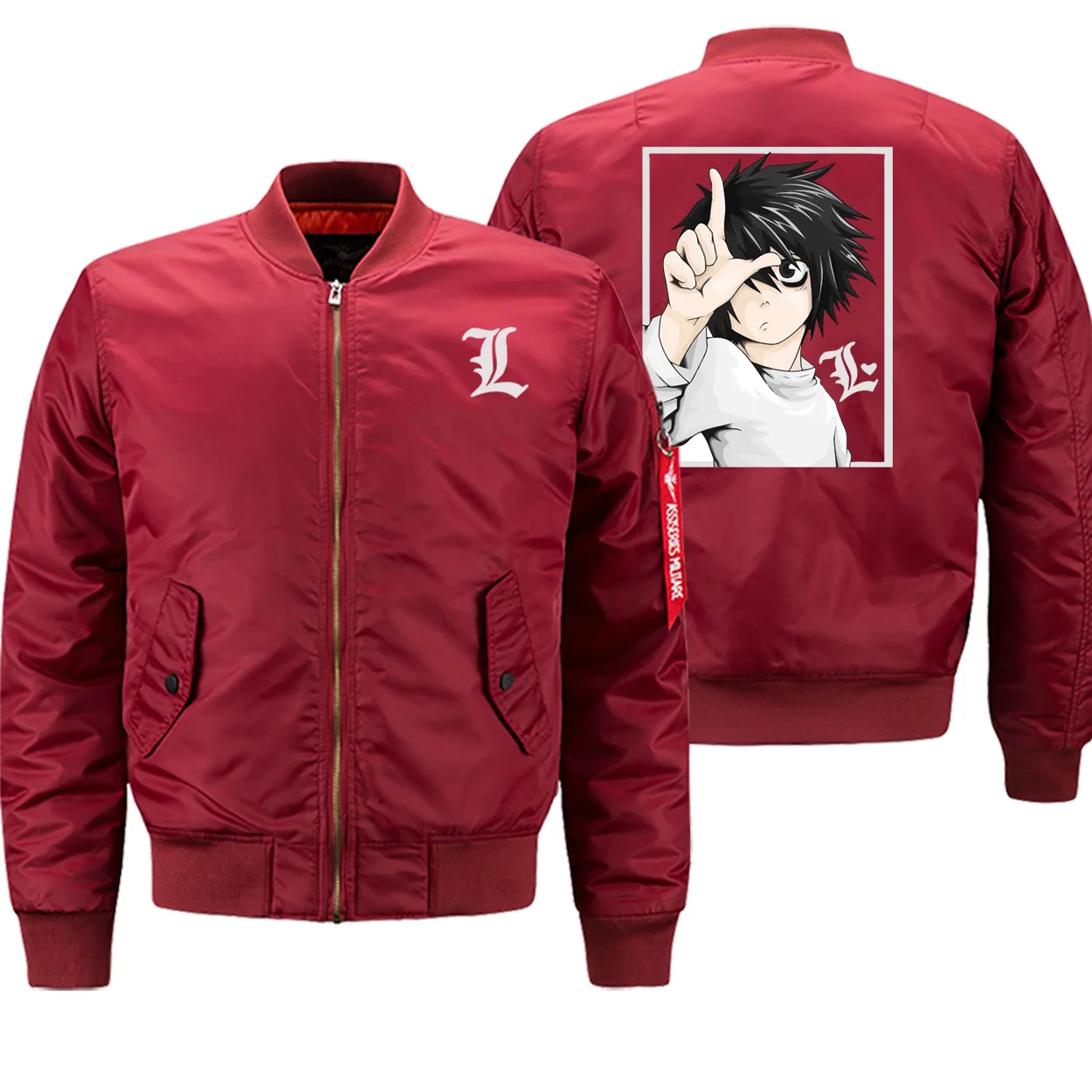 Япония, аниме, смерти, военный бомбардировщик, зима, новинка, горячая распродажа, куртки для мужчин, мультфильм, уличная мода, мотоцикл, теплая одежда - Цвет: red6