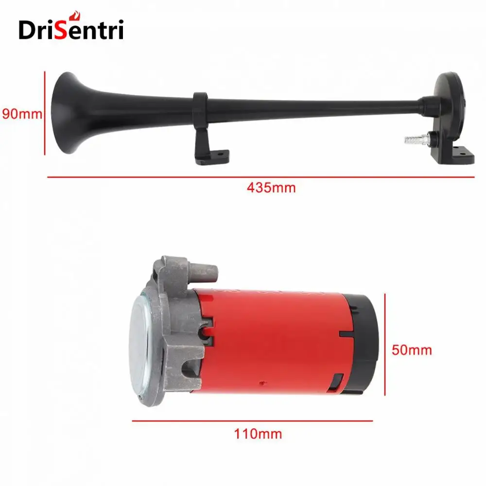 

17 Inch 12V 150dB Super Loud Single Trumpet Air Operated Horn with Compressor for Truck / Boat / Train / Lorry New