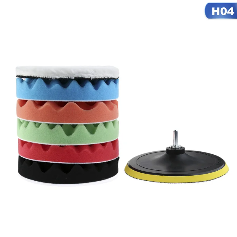8 Piece 4/5/6/7 Car Sponge Pad Kit - Цвет: 4