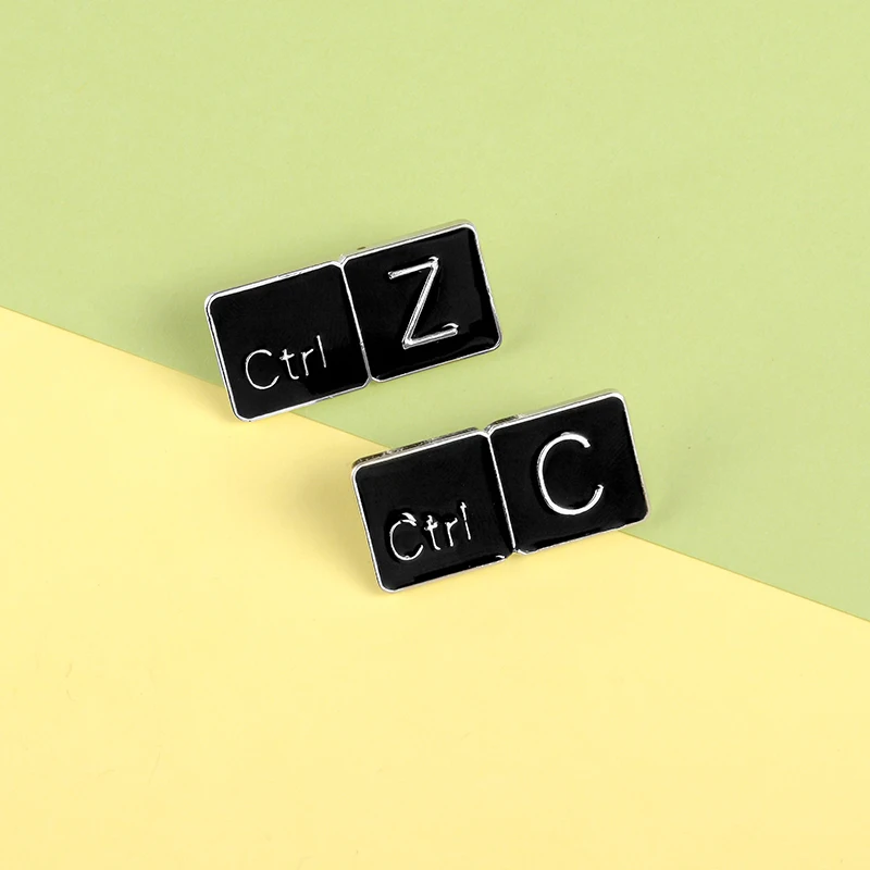 Клавиатура Ctrl C Ctrl Z булавки броши значки на лацкан с твердой Эмалью рюкзак куртки сумки аксессуары для мужчин Womn забавные булавки