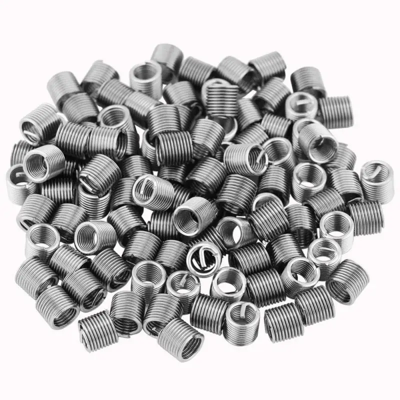 

10Pcs 304 Stainless Steel Wire Screw Sleeve Helical Thread Repair Insert Assortment Kit Wire Thread Inserts M6 x 1mm x 2.5D