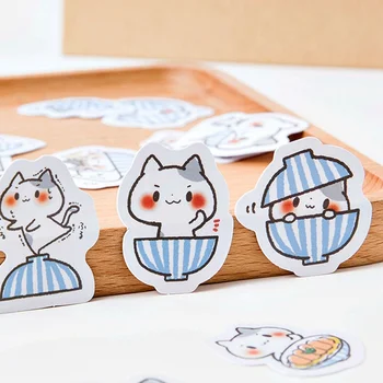 

45 Pcs/Set Cute Kawaii Cat Paper Decorative Adhesive Stickers Cartoon DIY For Diary Ablum Decoration Scrapbooking Stickers