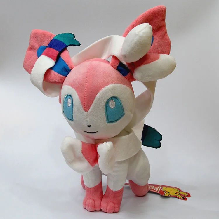 30 см сидя Eevee pokemones Aciton Рисунок Плюшевые игрушки для детей подарок на день рождения - Цвет: Красный