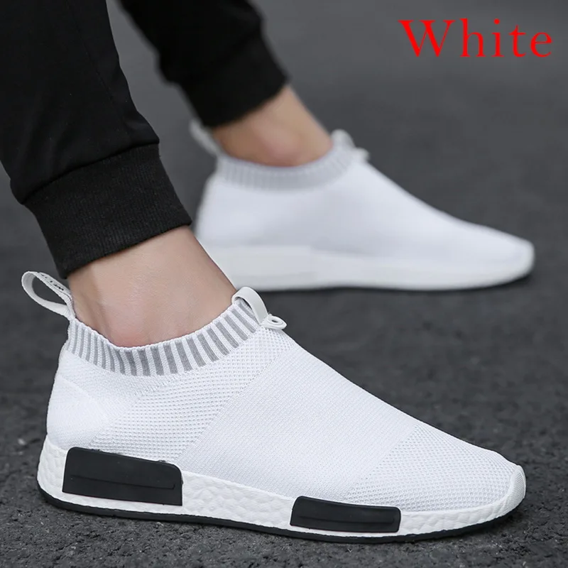 White WENYUJH/Мужские дышащие кроссовки с вулканизированной подошвой, амортизирующая спортивная обувь, мужская повседневная обувь на плоской подошве, новинка года - Цвет: White