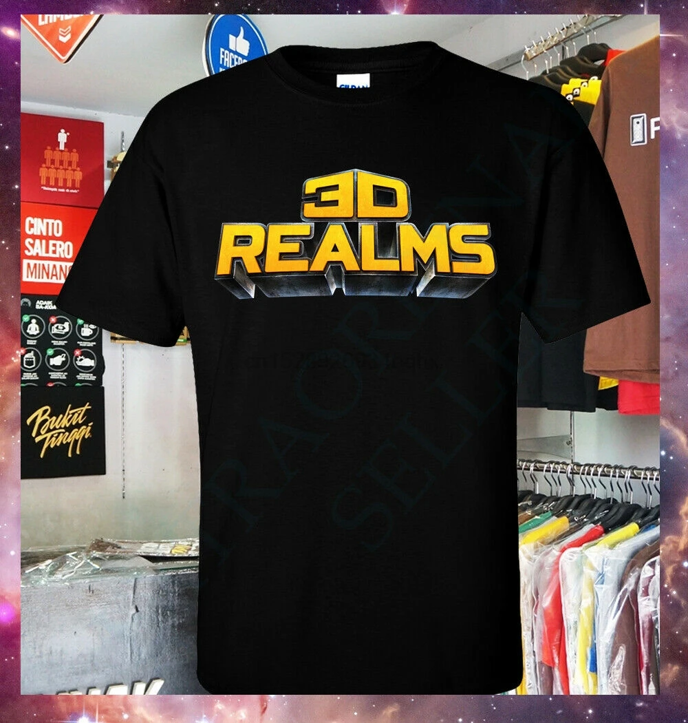 Новый 3D Realms видео игра разработчик логотип Футболка S-2XL Apogee программного