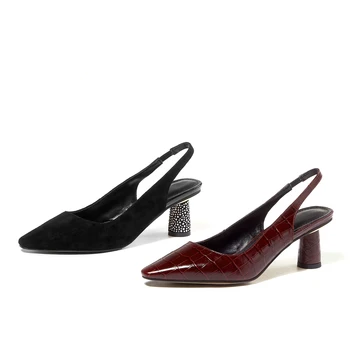 

Kmeioo Sexy Kitten Heels Snake Women Pumps Spring Women Shoes High Heels Pointed Party Shoes Ankle Strap Rhinestone Plus Size6cm