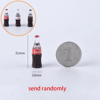

Mini Simulation Coke Bottle DIY Dollhouse Miniature Toy Decoration Resin Beverage Bottle Doll Drink Kitchen Accessories
