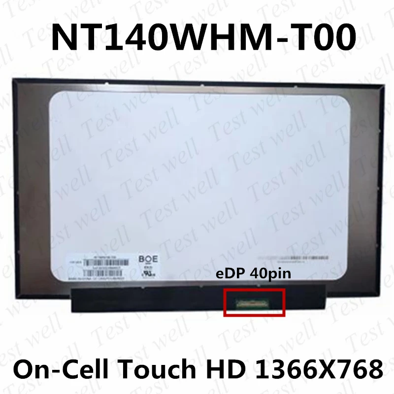 Оригинальный Диагональ экрана 14 ''NT140WHM-T00 HD 1366*768 40-контактный ЖК-монитор с