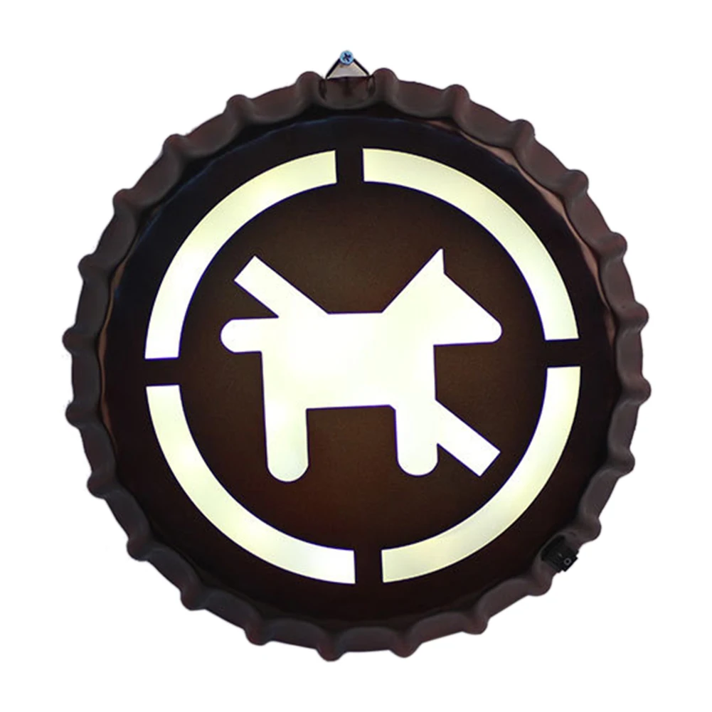 

Pub Sign Metal Loft Cafe Home Decor Restaurant Party Night Bar Retro Wall Hanging Indicator Light Beer Lid