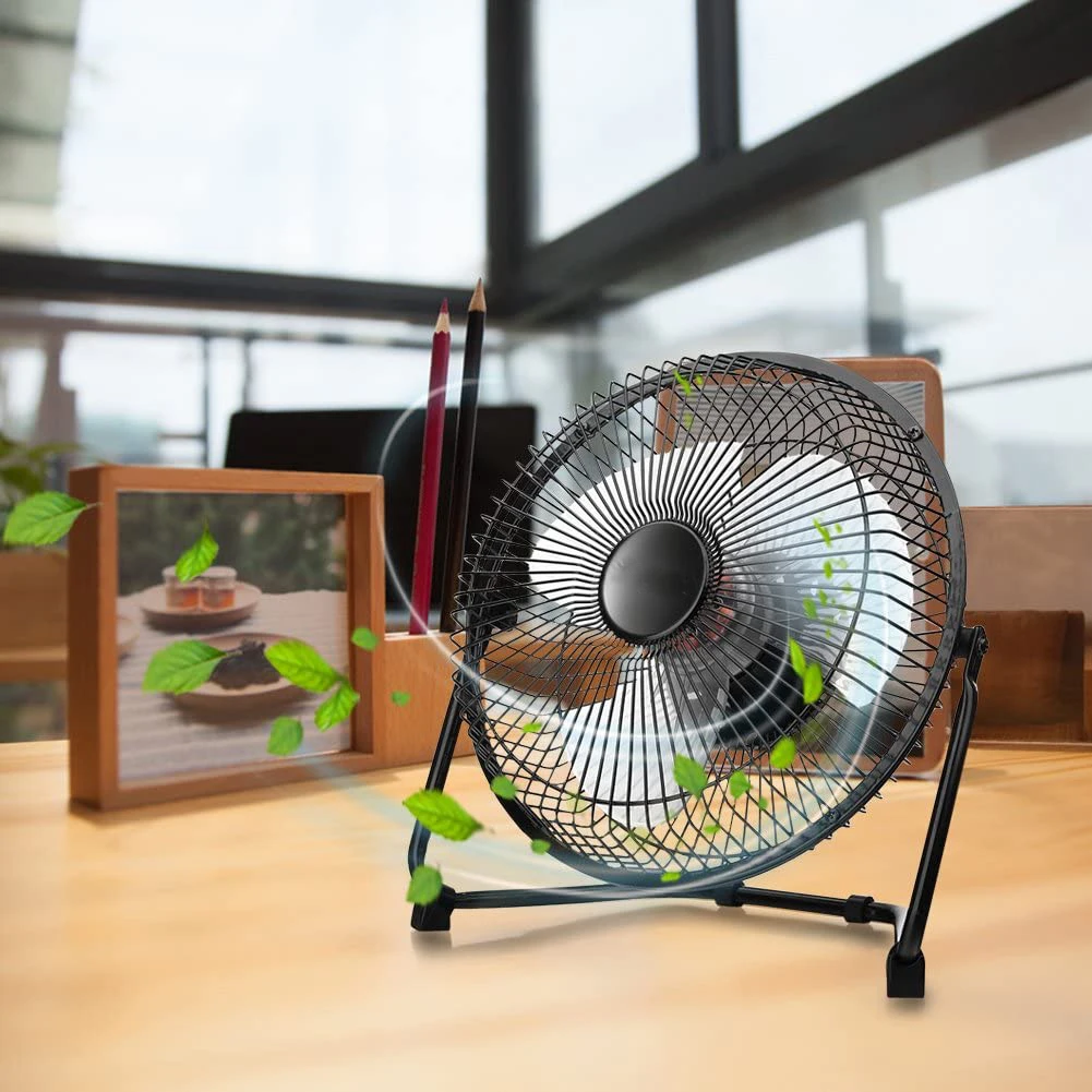 9 Inch Desk Fan USB Powered with USB plug Quiet Portable Fan 2 Speeds Cooling for Home Office Table