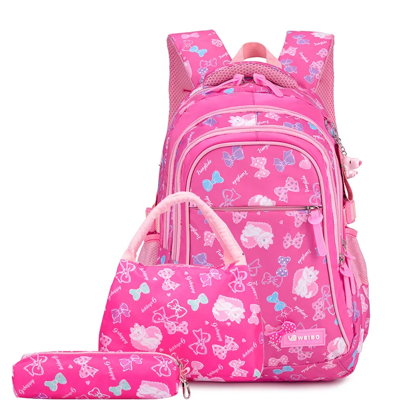 

2019 New Style Primary School STUDENT'S School Bag Light Anti-Spillage Backpack Sweet Printed Three-piece Set a Generation of Fa
