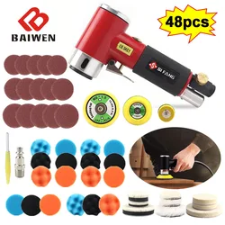 Novo mini 1 "/2"/3 "lixadeira de ar dupla ação orbital pneumática moagem máquina conjunto polimento carro alta velocidade powered polisher ferramentas
